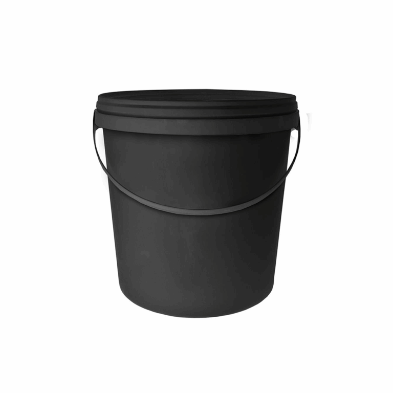 10L Round Black Bucket With Handle & Lid