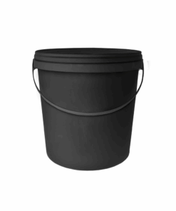 10L Round Black Bucket With Handle & Lid