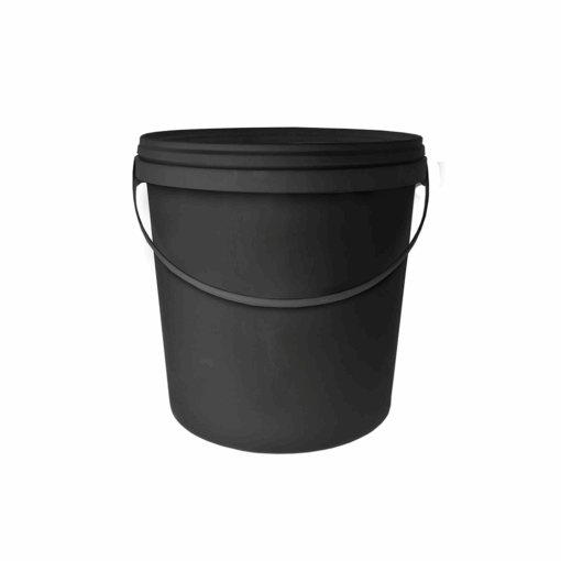 10L Round Black Bucket With Handle & Lid