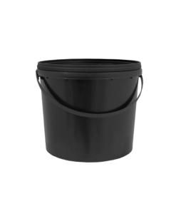 5L Round Black Bucket With Handle & Lid