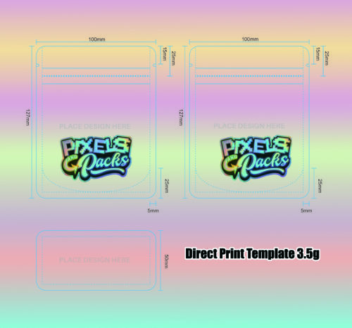 3.5g Direct Print Mylar Bag Template